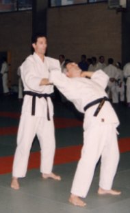 Ostia, 8/12/95: i nostri istruttori Borgianni e Calugi eseguono il "Ju-no-kata" durante gli esami per il 3° Dan.